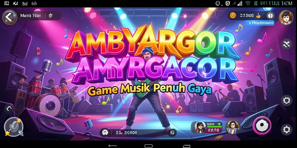 Screenshot gameplay AMBYARGACOR dengan pengalaman musik yang menarik.