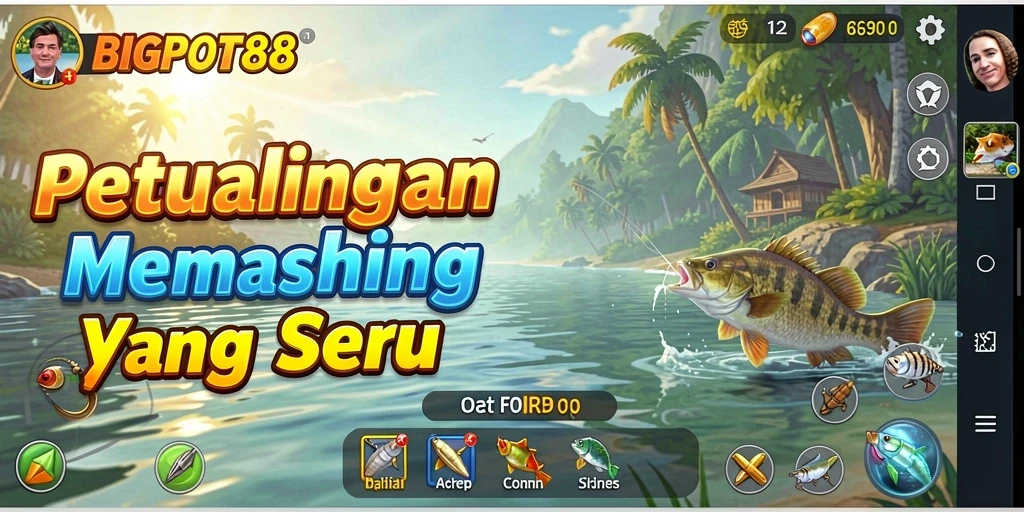 Tampilan gameplay seru dalam BIGPOT88 saat menangkap ikan.