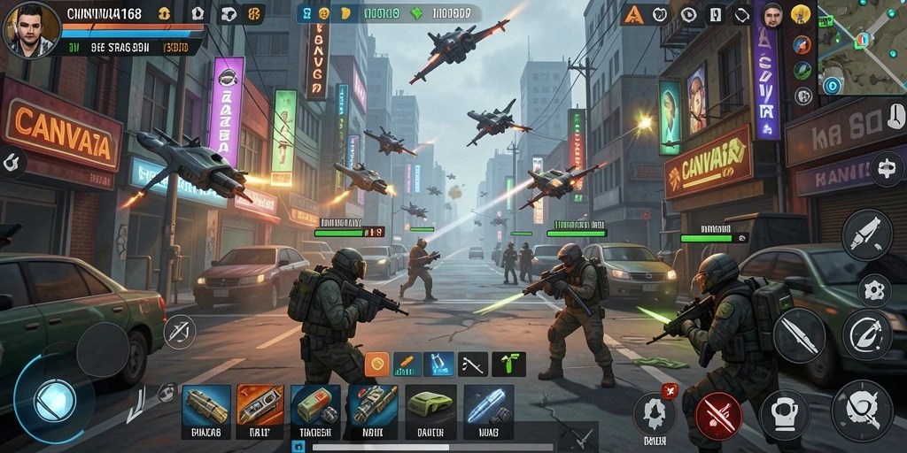 Tampilan strategis dan seru dari gameplay CANVA168.