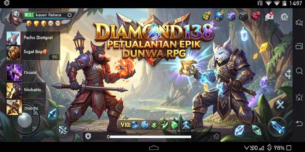 Tangkapan layar gameplay DIAMOND138 menunjukkan aksi RPG yang mendebarkan.