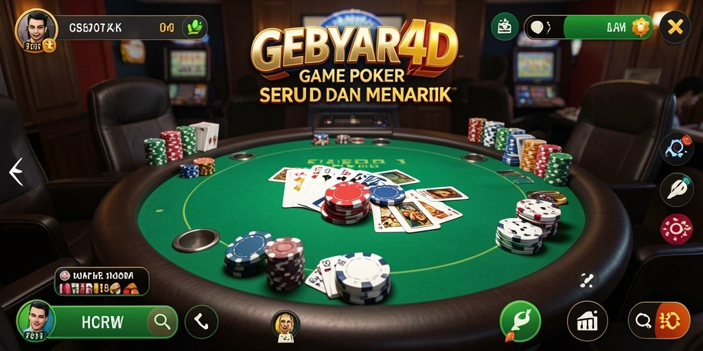 Tampilan menarik dari gameplay Poker di GEBYAR4D.