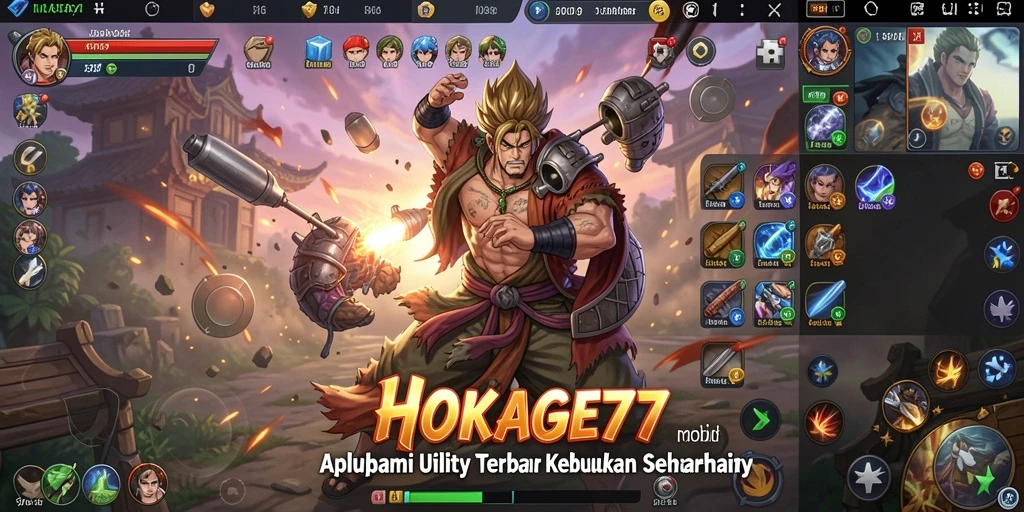 Tampilan utama HOKAGE77 dengan fitur-fitur Utility menarik.