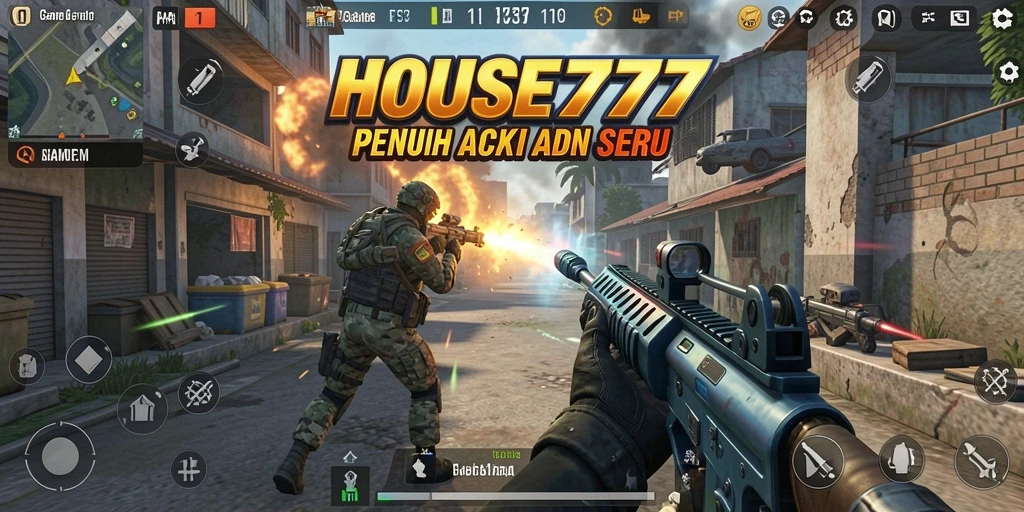 Tangkap aksi seru dalam gameplay FPS HOUSE777.