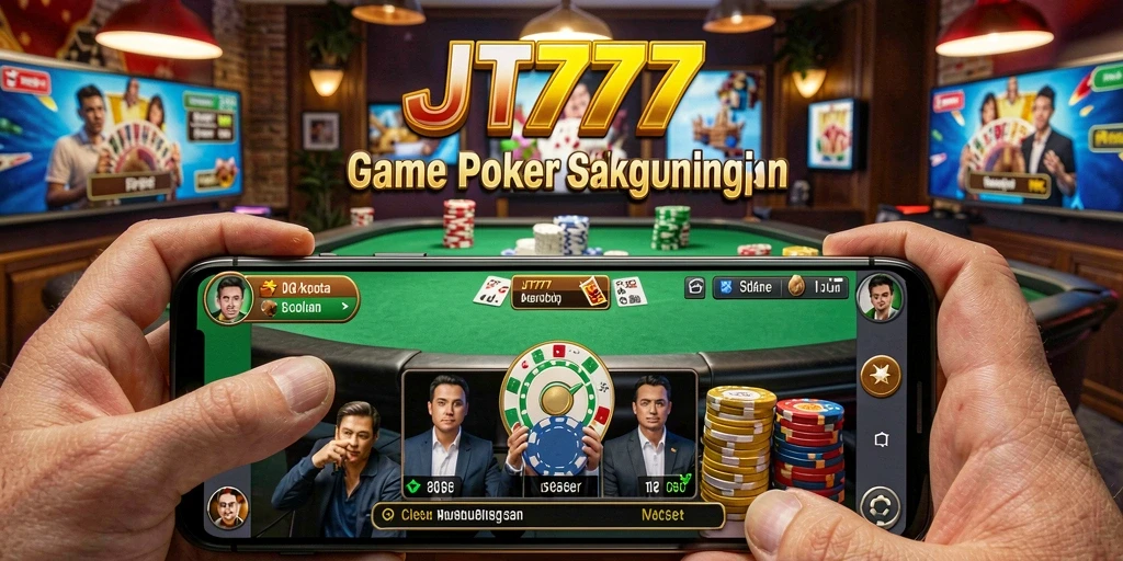 Tampilan gameplay poker yang menarik dan seru di JT777.