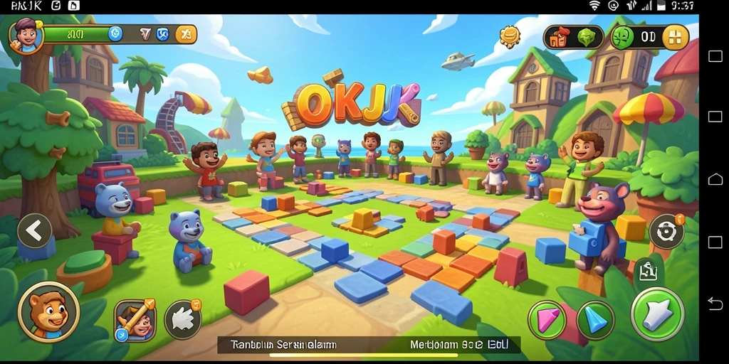 Screenshot gameplay OKJK menampilkan tantangan puzzle yang menarik.