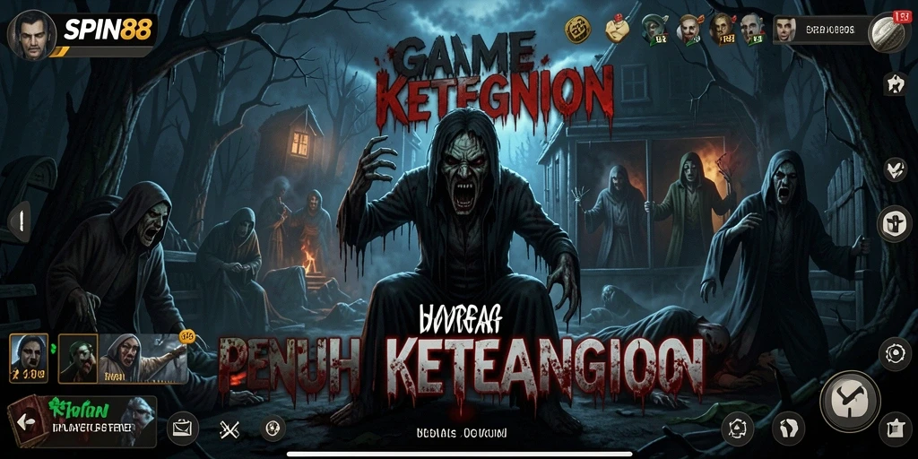 Tampilan gameplay SPIN88 yang menegangkan dan menyeramkan.