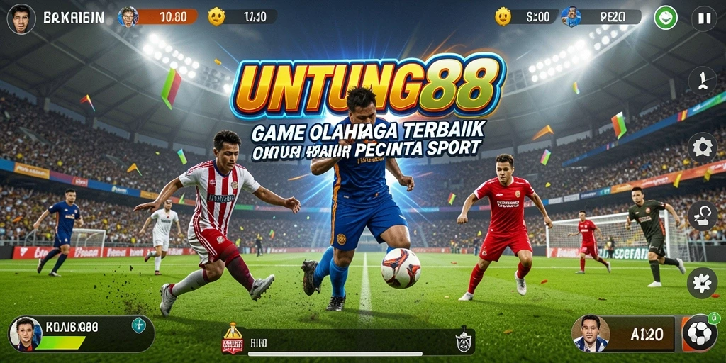Screenshot utama menunjukkan aksi seru dalam permainan olahraga.
