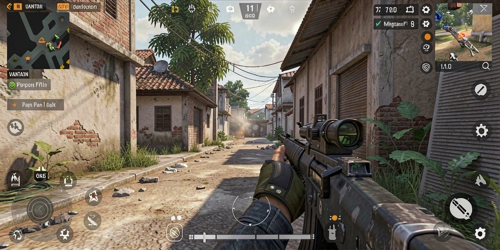 Screenshot gameplay VANTAIDN yang menunjukkan aksi menembak mendebarkan.