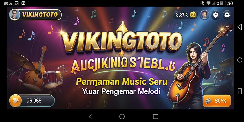 Screenshot gameplay VIKINGTOTO yang menampilkan interaksi musik.