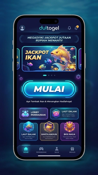 Tampilan layar beranda aplikasi dultogel yang user-friendly.
